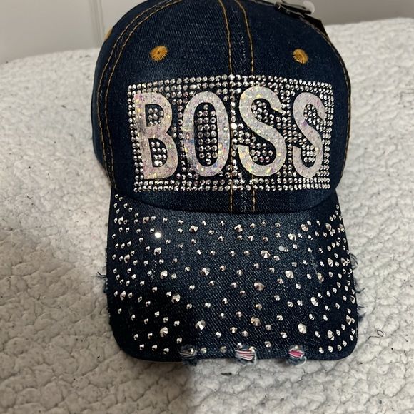 New Woman’s BOSS Denim Bling Baseball Cap / Hat - Picture 3 of 9